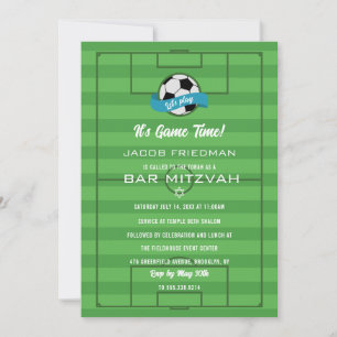 Soccer Bar Mitzvah Invitation Sports Theme