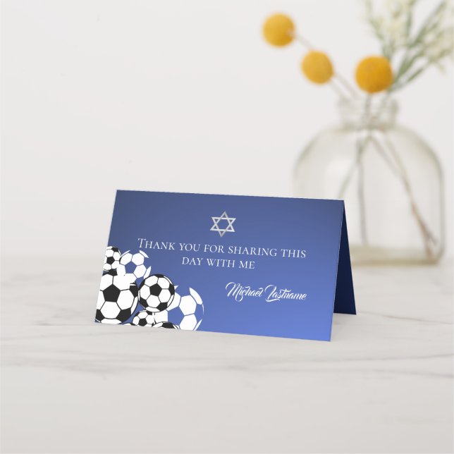 Soccer Bar Mitzvah Place Card (Back)