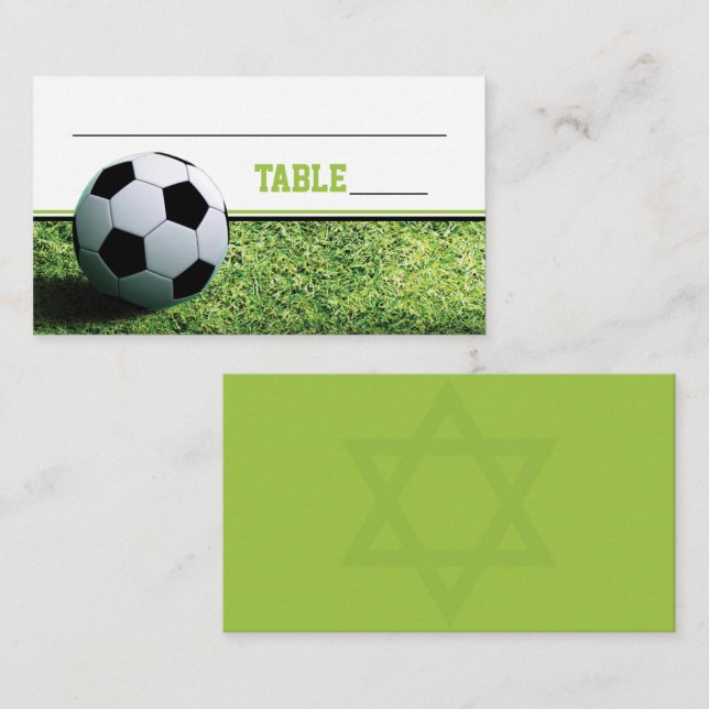Soccer Bar Mitzvah Place Card (Front/Back)