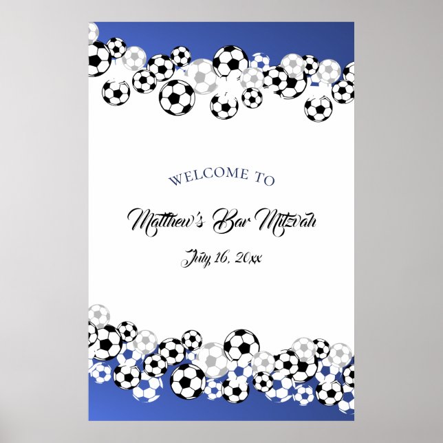 Soccer Bar Mitzvah Welcome Poster (Front)