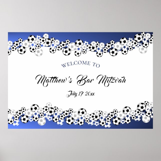 Soccer Bar Mitzvah Welcome Poster (Front)