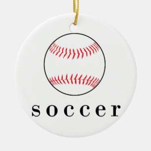 Soccer Baseball Funny Hilarious Sports T-Shirt Ceramic Tree Decoration