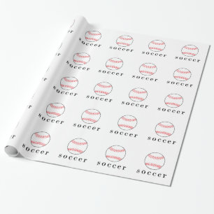 Soccer Baseball Funny Hilarious Sports T-Shirt Wrapping Paper