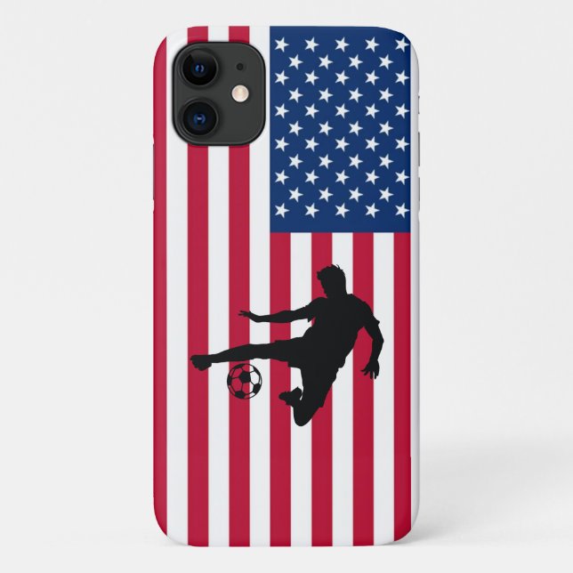Soccer  Batter and American Flag Otter box Case-Mate iPhone Case (Back)