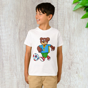 Soccer Bear Playing Football in Sports Outfit T-Shirt
