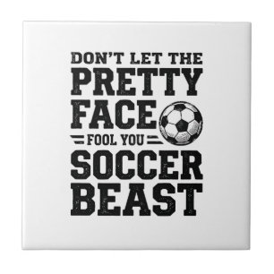 Soccer Beast Pretty Face Vintage Typography Shirt_ Tile