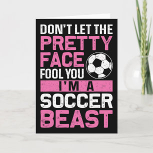 Soccer Beast Tee Women Teen Girl Soccer Lover Play Card