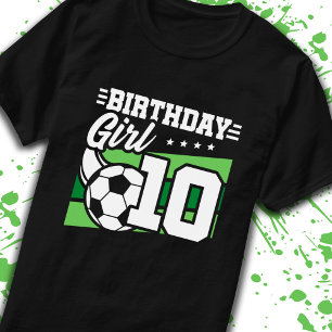 Soccer Birthday 10 Year Old Girl 10th Birthday T-Shirt