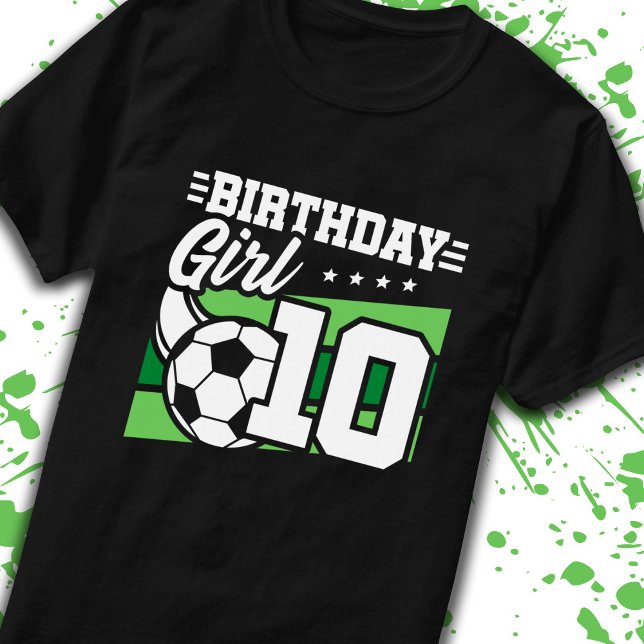 Soccer Birthday 10 Year Old Girl 10th Birthday T-Shirt (Creator Uploaded)