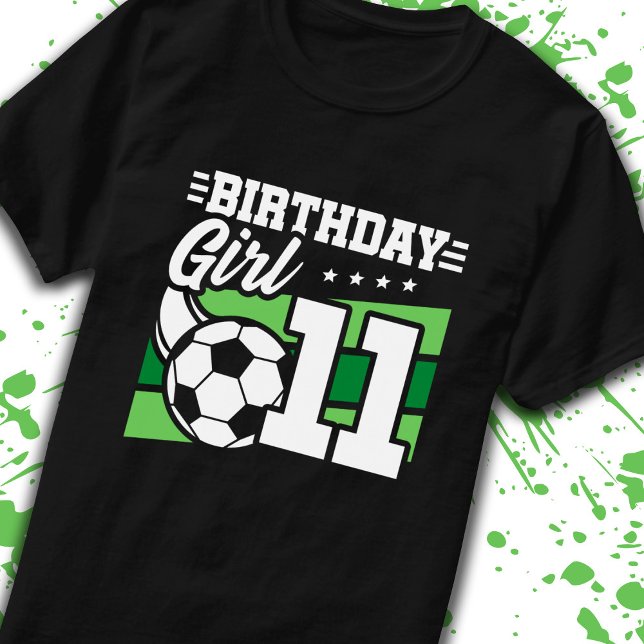 Soccer Birthday 11 Year Old Girl 11th Birthday T-Shirt (Creator Uploaded)
