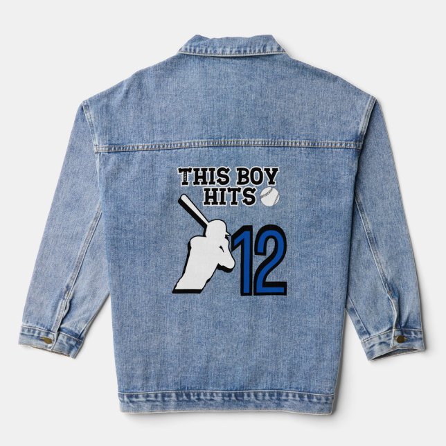 Soccer Birthday - 12 Year Old Boy - 12th Birthday Denim Jacket (Back)