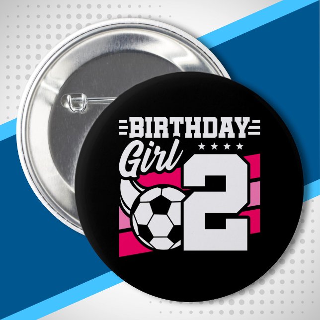 Soccer Birthday - 2 Year Old Girl - 2nd Birthday 6 Cm Round Badge (Creator Uploaded)