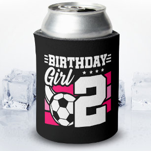 Soccer Birthday - 2 Year Old Girl - 2nd Birthday Can Cooler