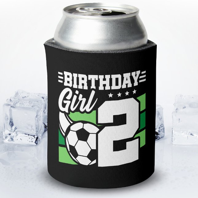 Soccer Birthday - 2 Year Old Girl - 2nd Birthday Can Cooler (Creator Uploaded)