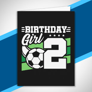 Soccer Birthday - 2 Year Old Girl - 2nd Birthday Card