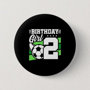 Soccer Birthday 2 Year Old Girl 2nd Birthday T Shi 6 Cm Round Badge