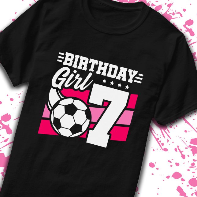 Soccer Birthday 7 Year Old Girl 7th Birthday T-Shirt (Creator Uploaded)