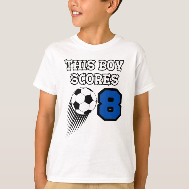 Soccer Birthday - 8 Year Old Boy - 8th Birthday T-Shirt (Front)