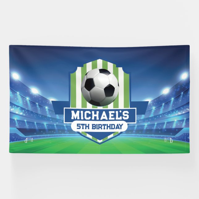 Soccer Birthday banner backdrop  (Horizontal)
