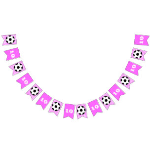 Soccer birthday banner girls pink party theme