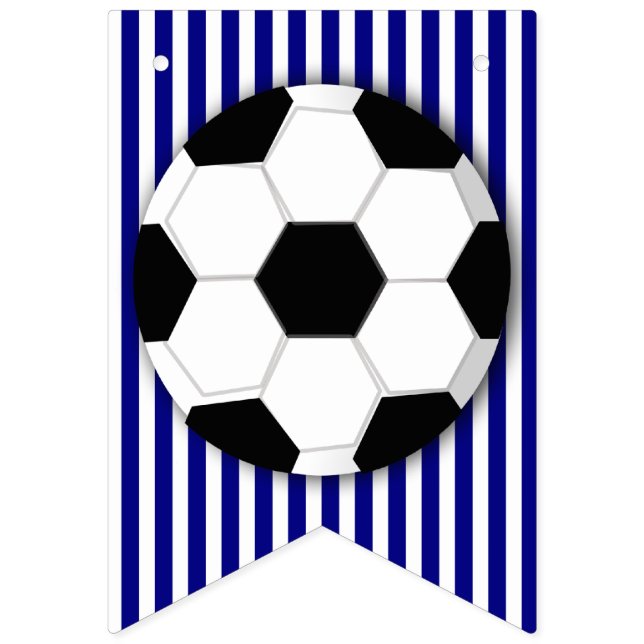 Soccer birthday banner sports party boys navy (First Flag)