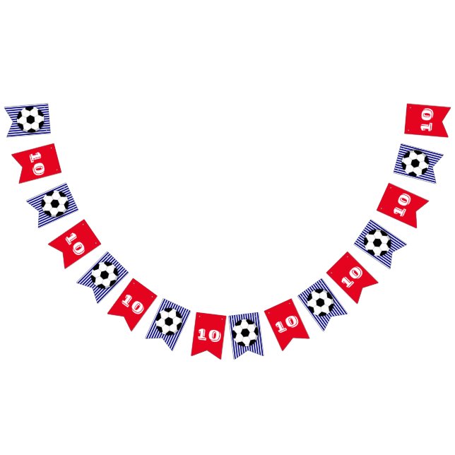 Soccer birthday banner sports party boys navy red (All)