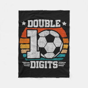 Soccer Birthday - Double Digits 10 Year Old - 10th Fleece Blanket