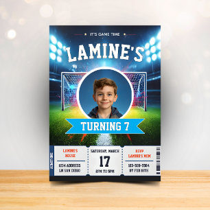 Soccer Birthday Football Party Photo Card