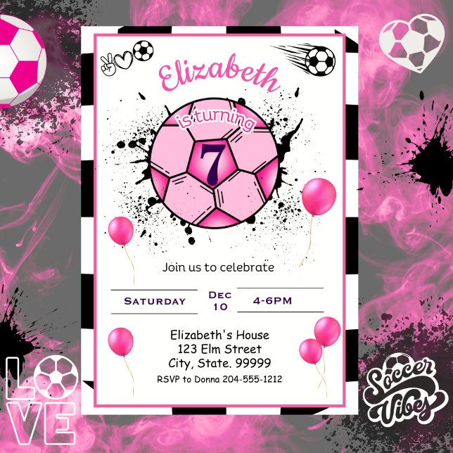 Soccer Birthday Girl Invitation  (Creator Uploaded)