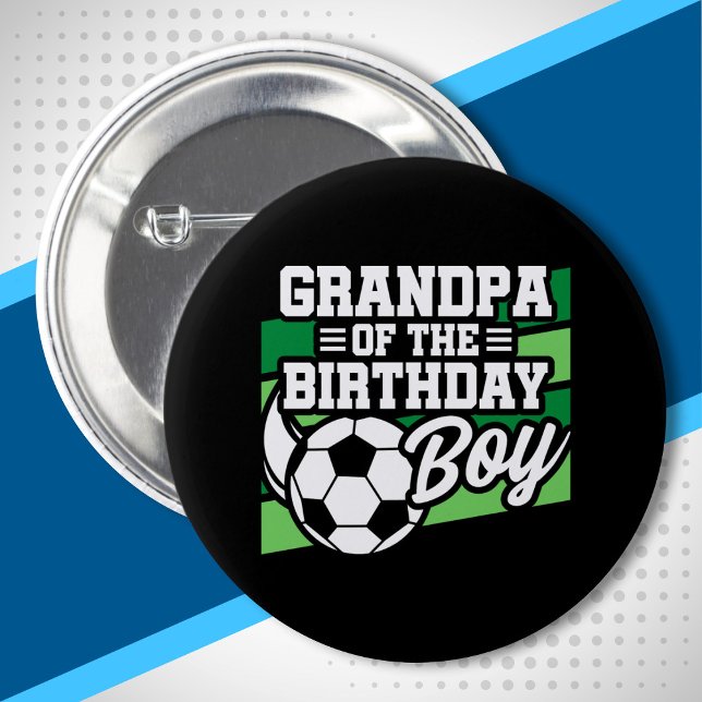 Soccer Birthday Grandpa - Boys Soccer Birthday 6 Cm Round Badge (Creator Uploaded)