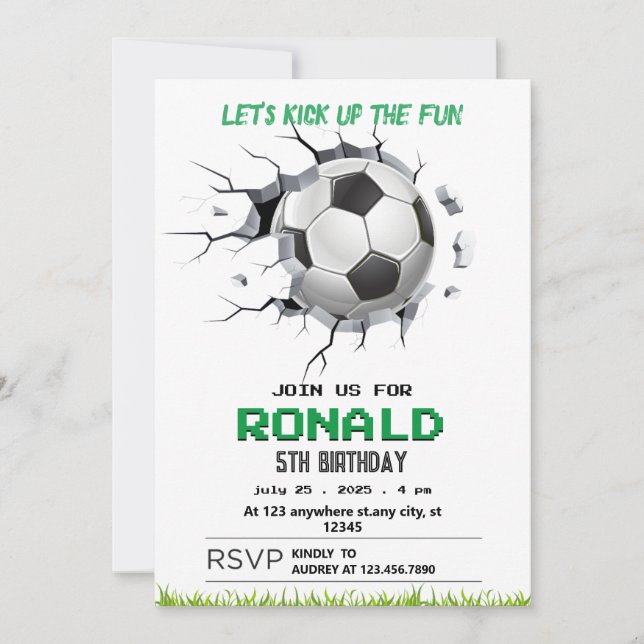 Soccer Birthday Invitation (Front)