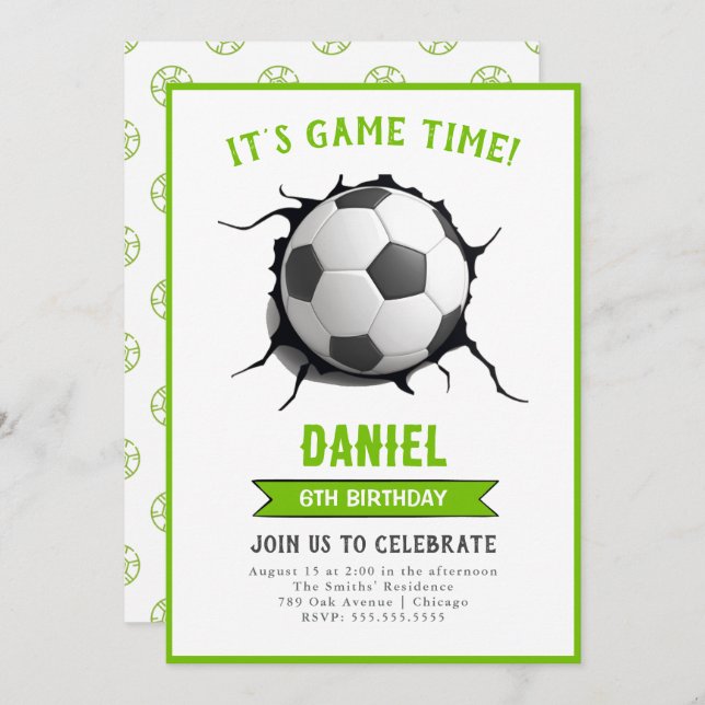 Soccer Birthday Invitation (Front/Back)