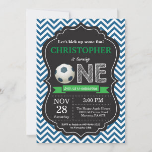Soccer Birthday Invitation 1st Birthday Party