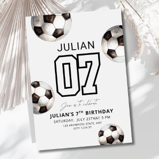 Soccer Birthday Invitation, Boys Football Party Invitation