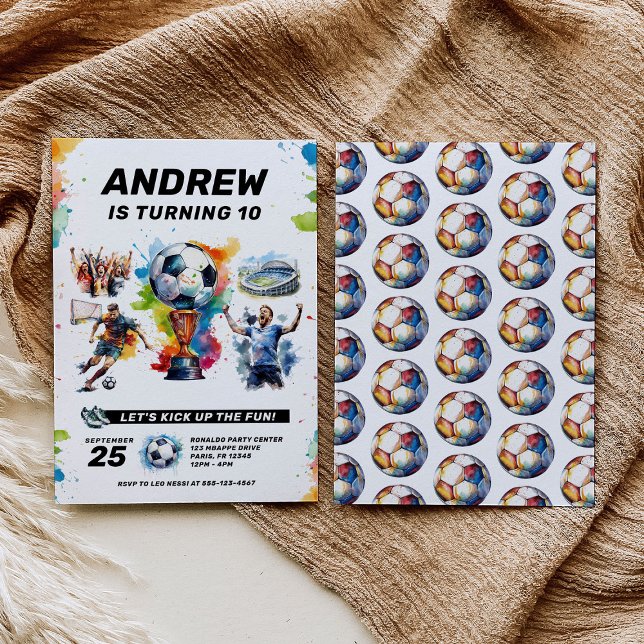 Soccer Birthday Invitation - Football - Kids Party (Creator Uploaded)