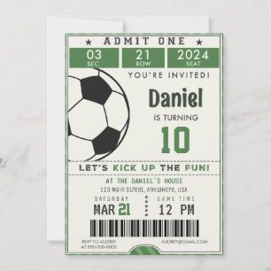Soccer Birthday Invitation Sport Birthday