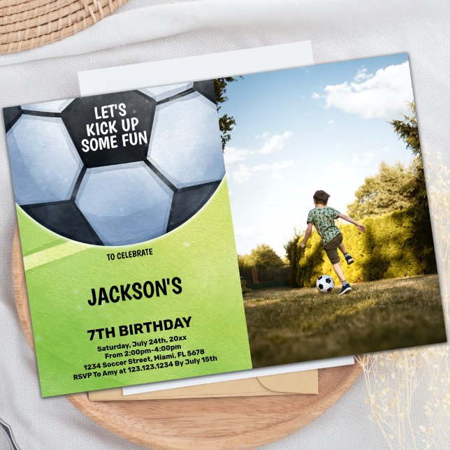 Soccer Birthday Invitations with photo (Soccer Birthday Invitations with photo)