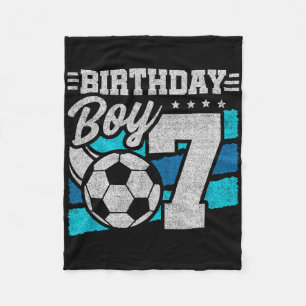 Soccer Birthday Party - 7 Year Old Boy - 7th Birth Fleece Blanket