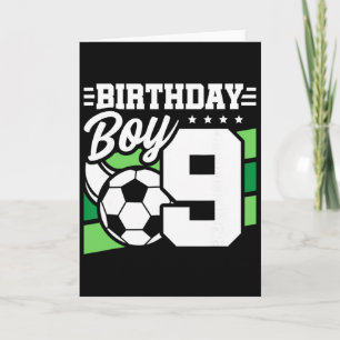 Soccer Birthday Party - 9 Year Old Boy - 9th Birth Card