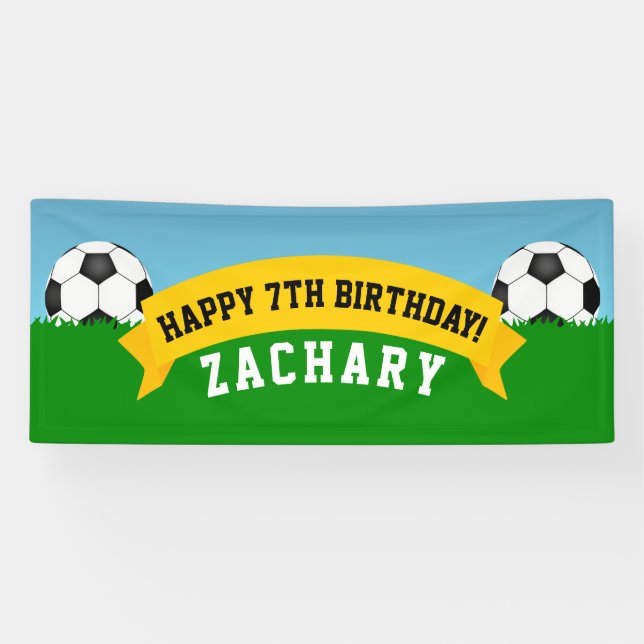 Soccer Birthday Party Banner (Horizontal)