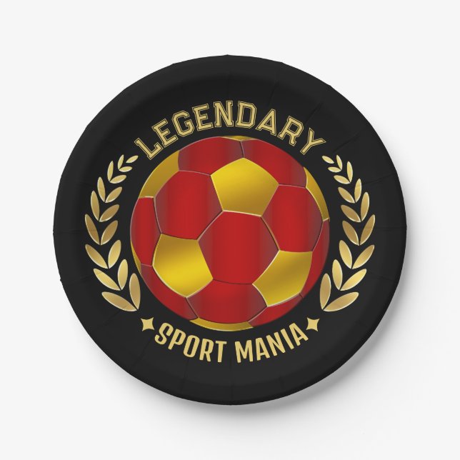 Soccer Birthday Party Design Paper Plate (Front)