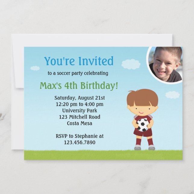 Soccer Birthday Party Invitation (Front)