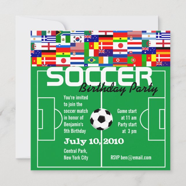 Soccer Birthday Party Invitation (Front)