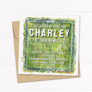 Soccer Birthday Party Invitation - Football Party