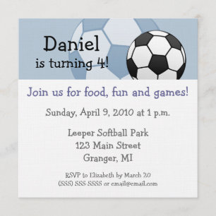 Soccer Birthday Party Invitations 5.25 in