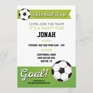 Soccer Birthday Party Invite 5x7- Boy