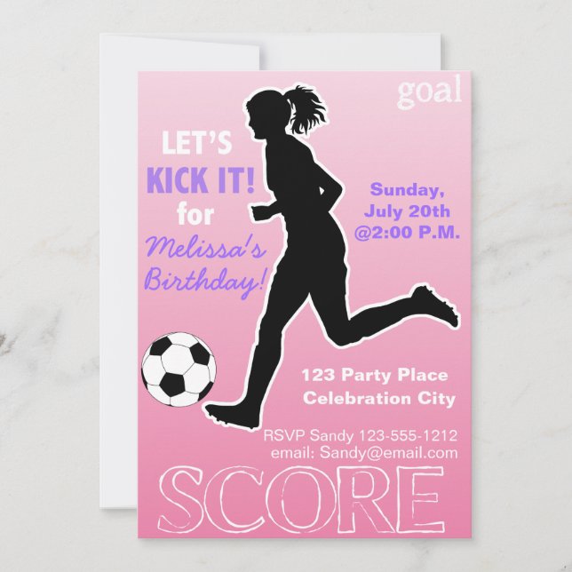 Soccer Birthday Party kids invitation customisable (Front)