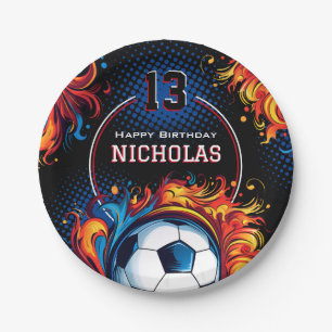 Soccer Birthday Party Paper Plate
