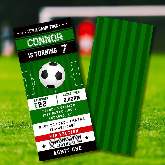 Soccer Birthday Party Ticket Invitation (Soccer ticket birthday invite for kids – editable, fun & perfect for sports fans!)
