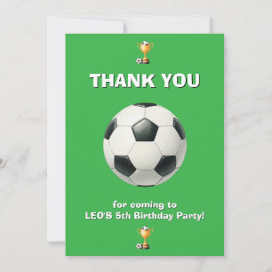 Soccer Birthday Thank You Card Boy Editable